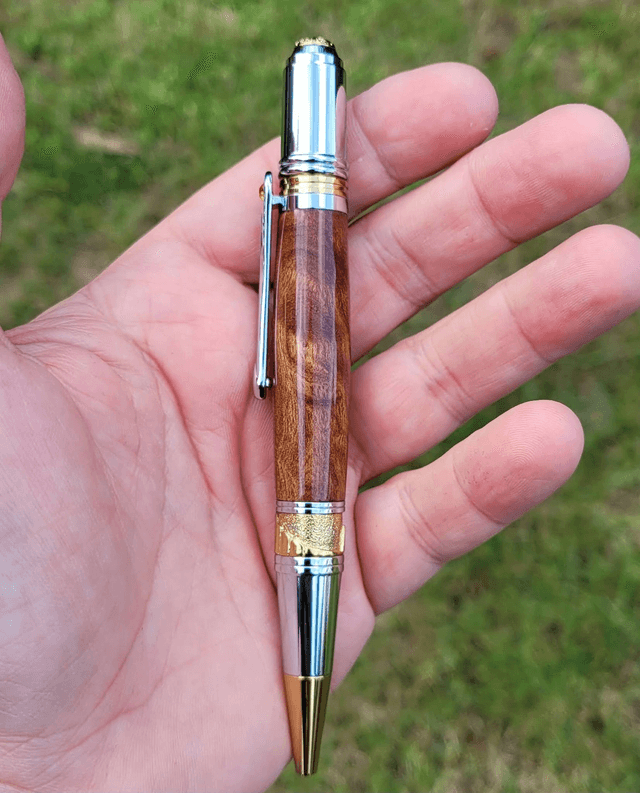 Stylo Ambre en loupe d'orme