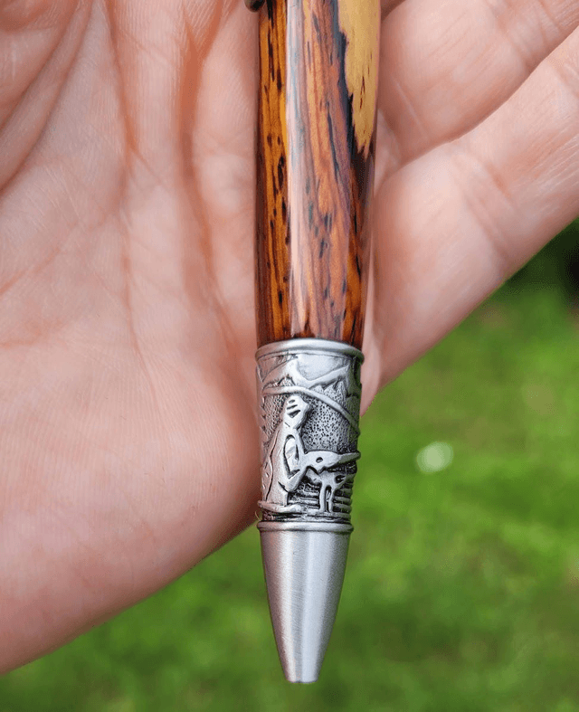 Stylo Le Pêcheur couleur étain en cocobolo