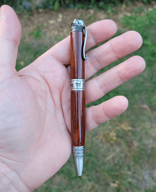 Stylo Mistigri étain en cocobolo
